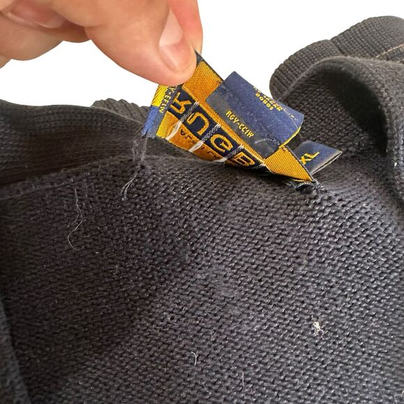 Polo Ralph Lauren Rugby Sweater Mens XLarge Elbow Patches Varsity - Picture 8 of 8